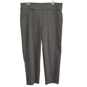 Alfred Dunner Gray Straight-Leg Elastic Waist Pants Size 12 Office Casual